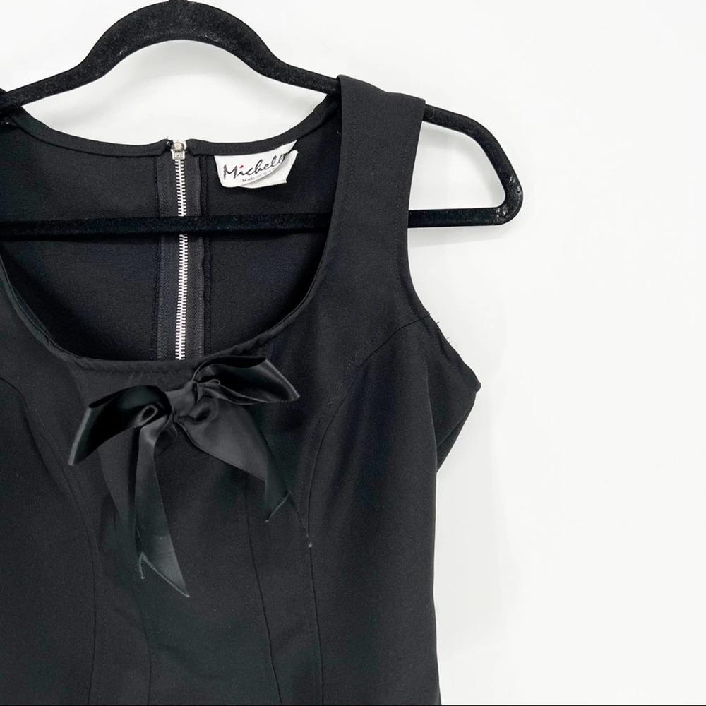 Michelle Vintage Black Bow Crop Top
